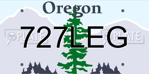 727LEG Oregon License Plate