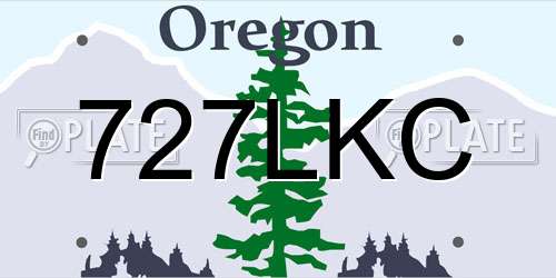 727LKC Oregon License Plate