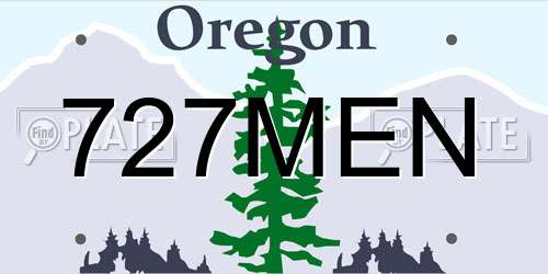 727MEN Oregon License Plate