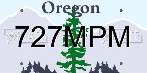 727MPM Oregon License Plate