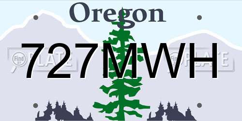 727MWH Oregon License Plate