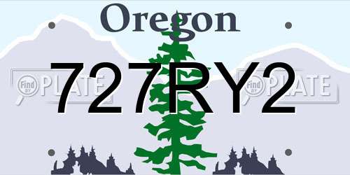 727RY2 Oregon License Plate