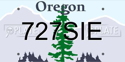 727SIE Oregon License Plate