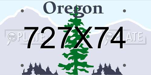 727X74 Oregon License Plate