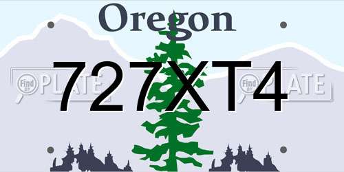 727XT4 Oregon License Plate