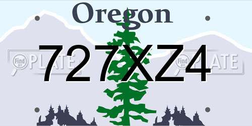 727XZ4 Oregon License Plate