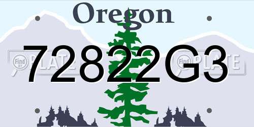 72822G3 Oregon License Plate
