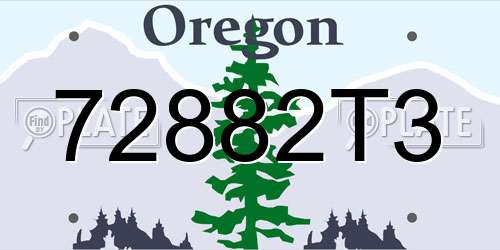 72882T3 Oregon License Plate