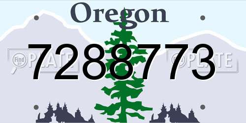 7288773 Oregon License Plate