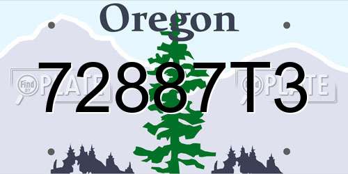 72887T3 Oregon License Plate