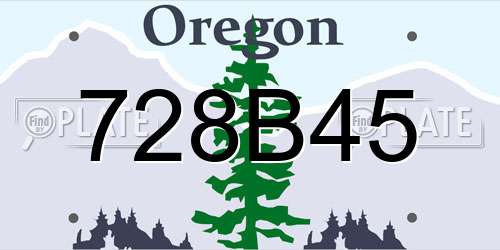 728B45 Oregon License Plate