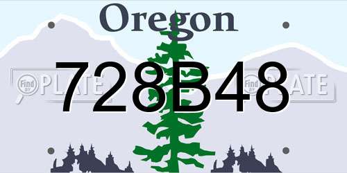 728B48 Oregon License Plate