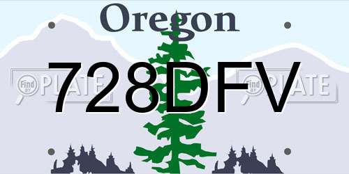 728DFV Oregon License Plate