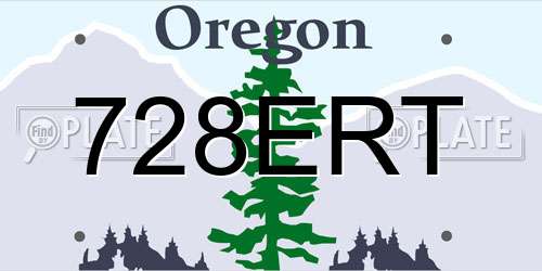 728ERT Oregon License Plate