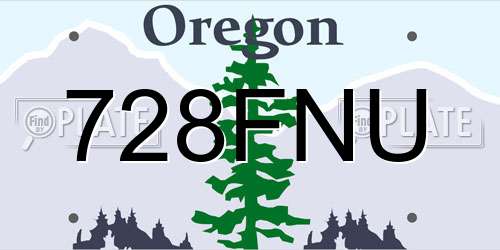 728FNU Oregon License Plate