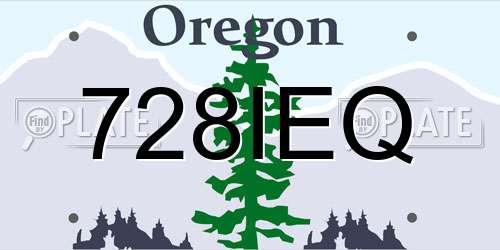 728IEQ Oregon License Plate