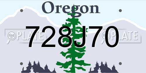 728J70 Oregon License Plate