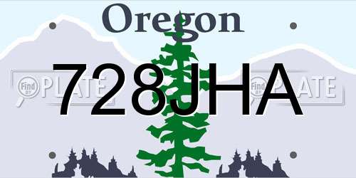 728JHA Oregon License Plate