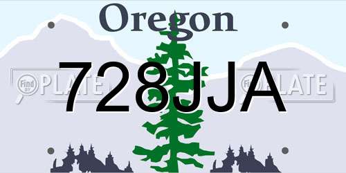 728JJA Oregon License Plate