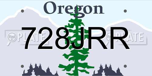 728JRR Oregon License Plate