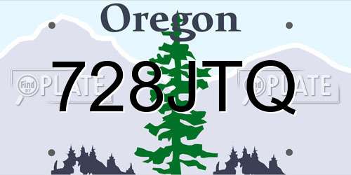 728JTQ Oregon License Plate