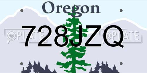 728JZQ Oregon License Plate