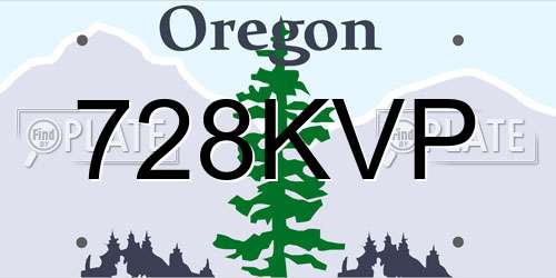 728KVP Oregon License Plate