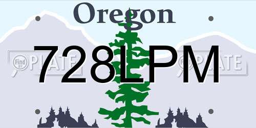 728LPM Oregon License Plate