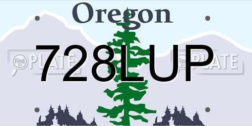728LUP Oregon License Plate