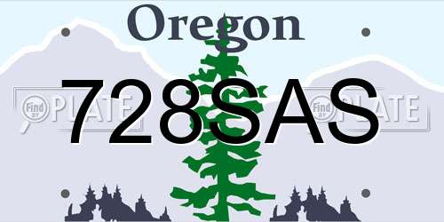 728SAS Oregon License Plate