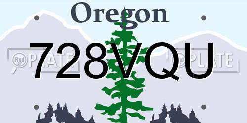 728VQU Oregon License Plate