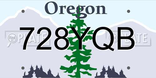 728YQB Oregon License Plate