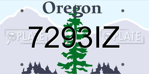 7293IZ Oregon License Plate