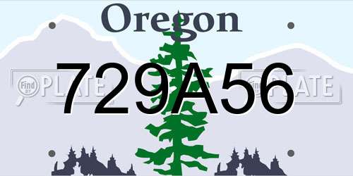 729A56 Oregon License Plate