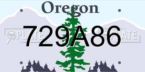 729A86 Oregon License Plate