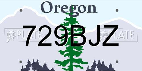 729BJZ Oregon License Plate