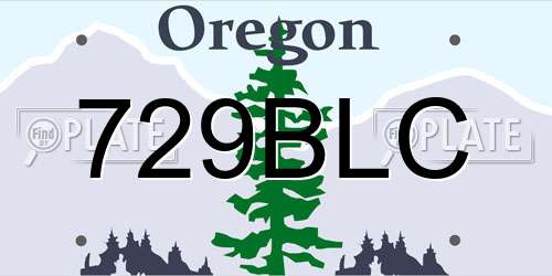 729BLC Oregon License Plate