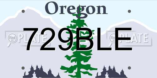 729BLE Oregon License Plate