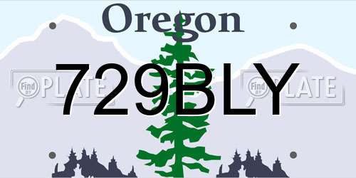 729BLY Oregon License Plate