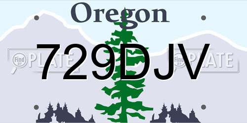 729DJV Oregon License Plate