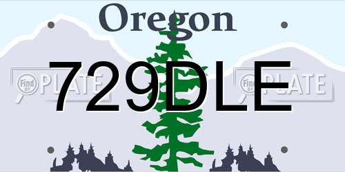 729DLE Oregon License Plate
