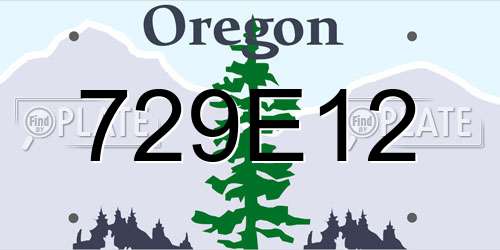 729E12 Oregon License Plate