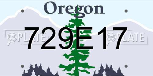 729E17 Oregon License Plate