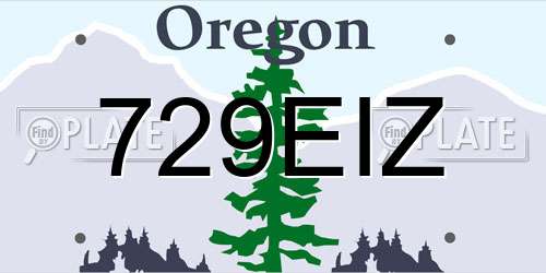 729EIZ Oregon License Plate