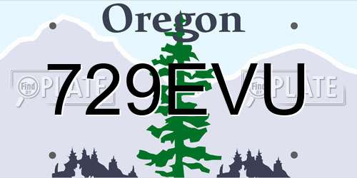729EVU Oregon License Plate