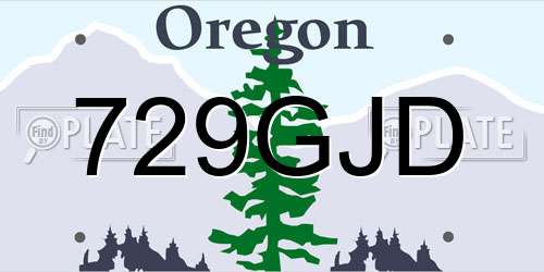 729GJD Oregon License Plate