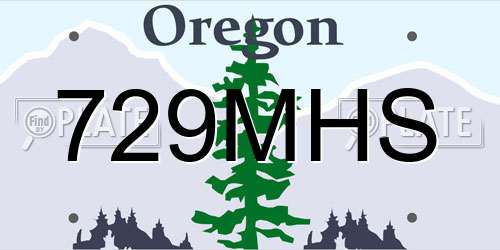 729MHS Oregon License Plate