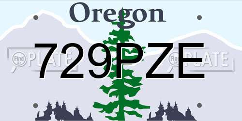 729PZE Oregon License Plate
