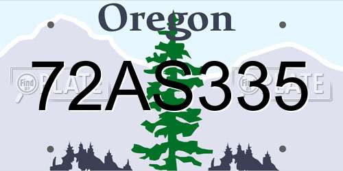 72AS335 Oregon License Plate