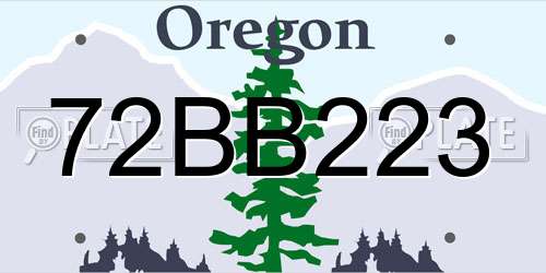 72BB223 Oregon License Plate